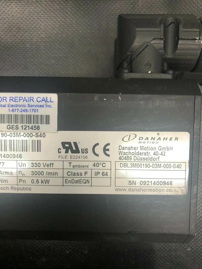 Danaher Motion DBL3MD00180-03M-000-540 Servo Motor