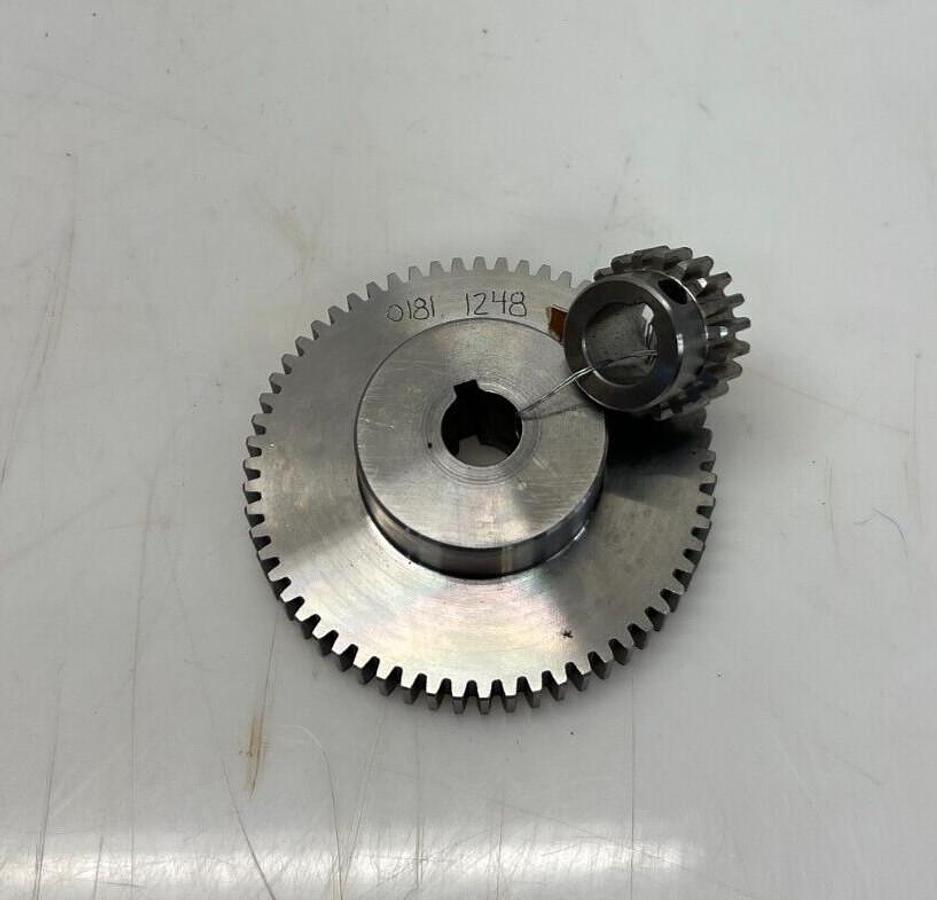 Used Schriber 0181 1248 Drive Gear w Browning NSS16F20x5/8 Spur Gear