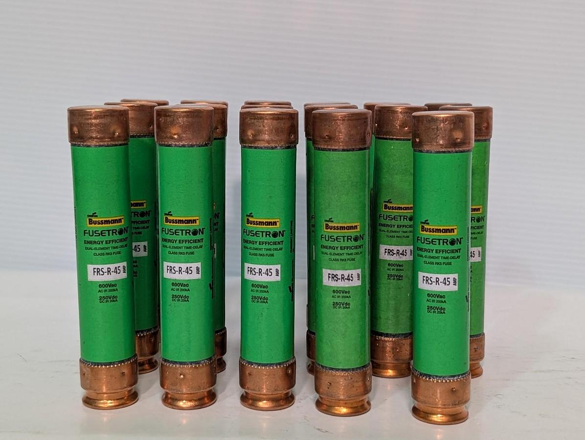 Used Bussman Fusetron FRS-R-8 Fuse, Dual Element Time Delay, Class RK5 (LOT of 8)