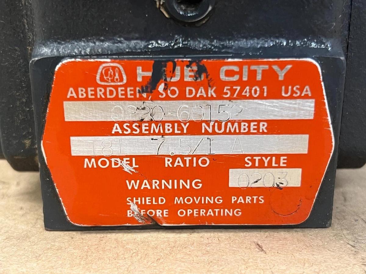 Used Hub City 181 7.5/1 Ratio Cast Iron Gearbox
