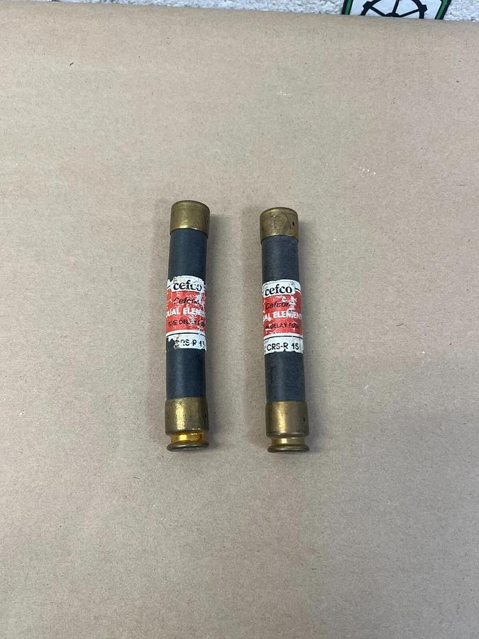 Used Cefco CRS-R 15 Dual Element Time Delay Fuse - Lot of 2