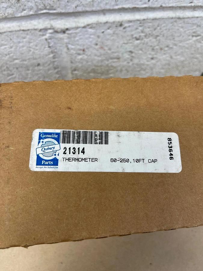 Used Quincy 21314 Temperature Gauge, 10ft Cap, 60-260°F, 20-125°C