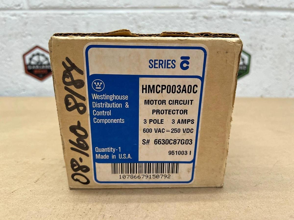 Used Westinghouse HMCP003A0C 3 Pole Motor Circuit Protector