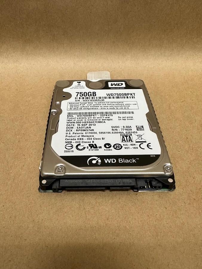 Used Western Digital WD7500BPKT Black 750GB SATA Hard Drive
