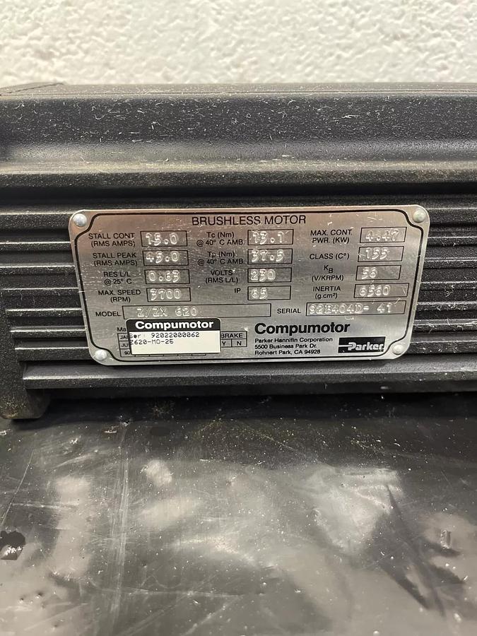 Used Parker Z/ZX 620 Compumotor Servo Motor