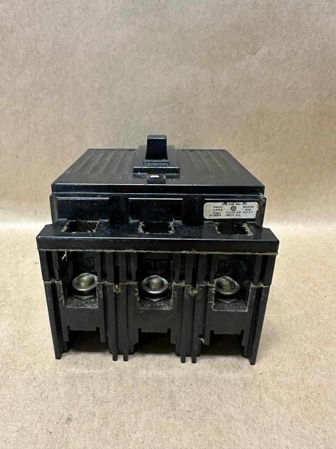 Used General Electric TEF134015 15A 3 Pole Circuit Breaker