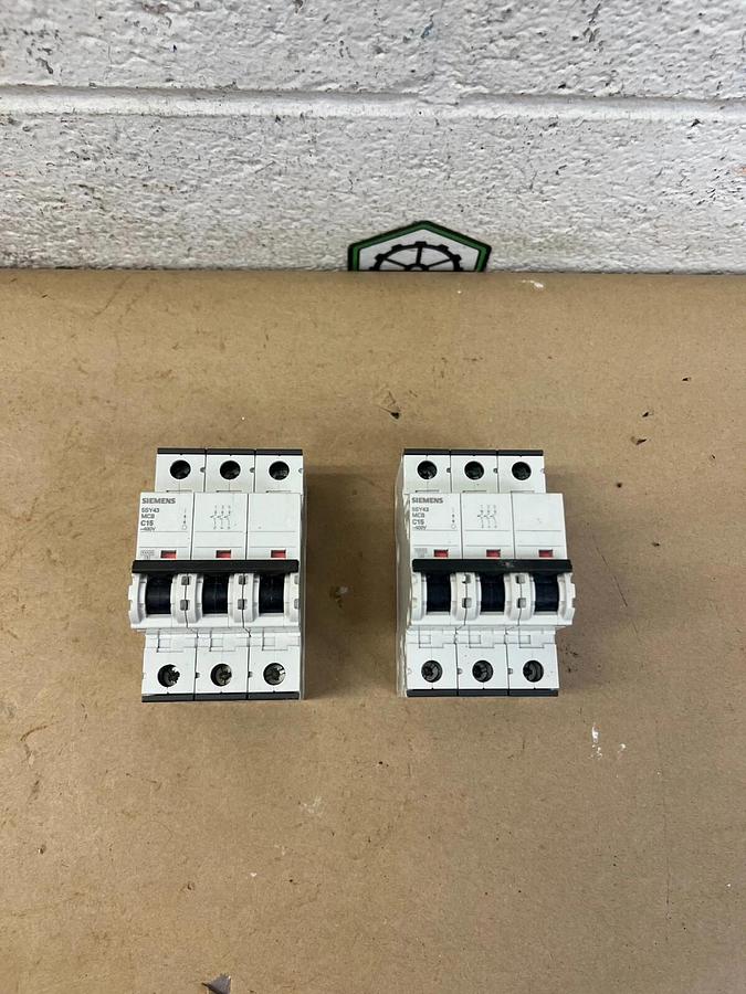 Used Siemens 5SY43 3 Pole Circuit Breaker - Lot of 2