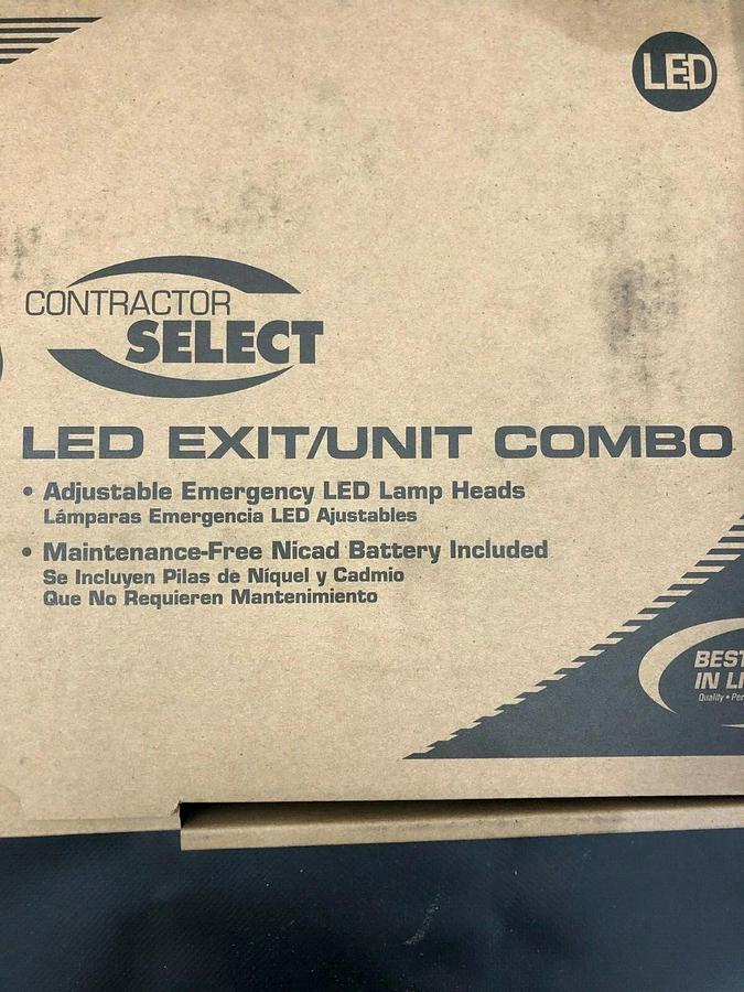 Used Lithonia Lighting ECRLEDM6 Exit Sign w/ Emergency Lights, 3.8W, Red