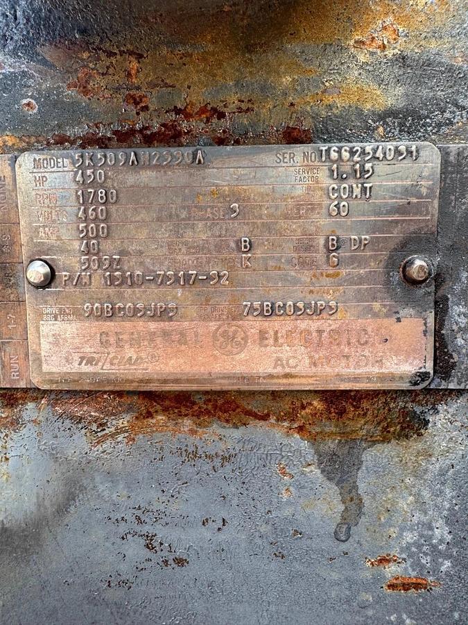Used General Electric 5K509AN2330A AC Motor, 450HP @ 1780 RPM, 500A, 3 Phase