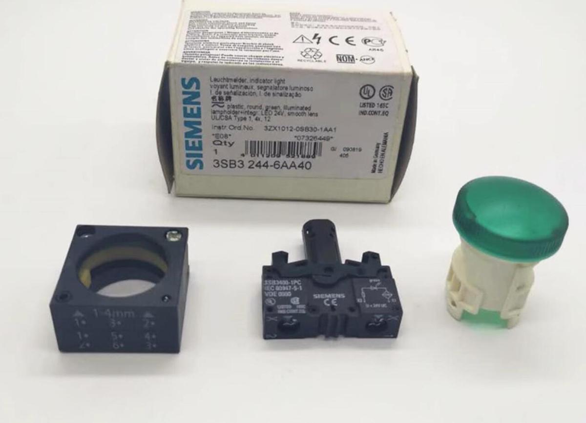 Used Siemens 3SB 1400-2A Red Indicator Light w/ Contact Block