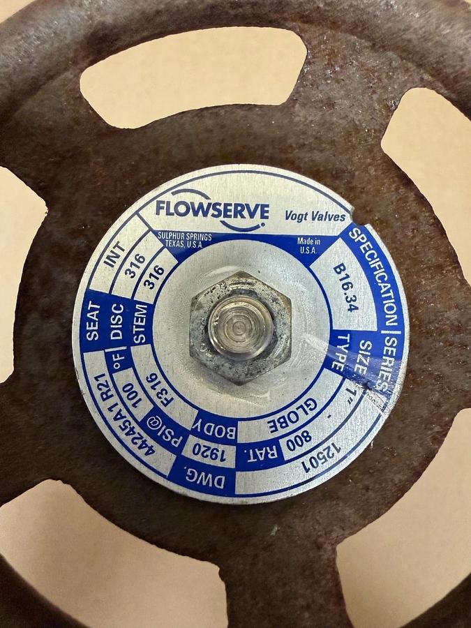 Used Flowserve 12501 1” Globe Valve