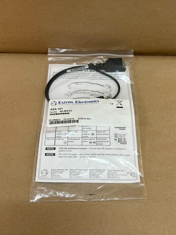 Used Extron Electronics ASA 141 Audio Summing Adapter *NEW*