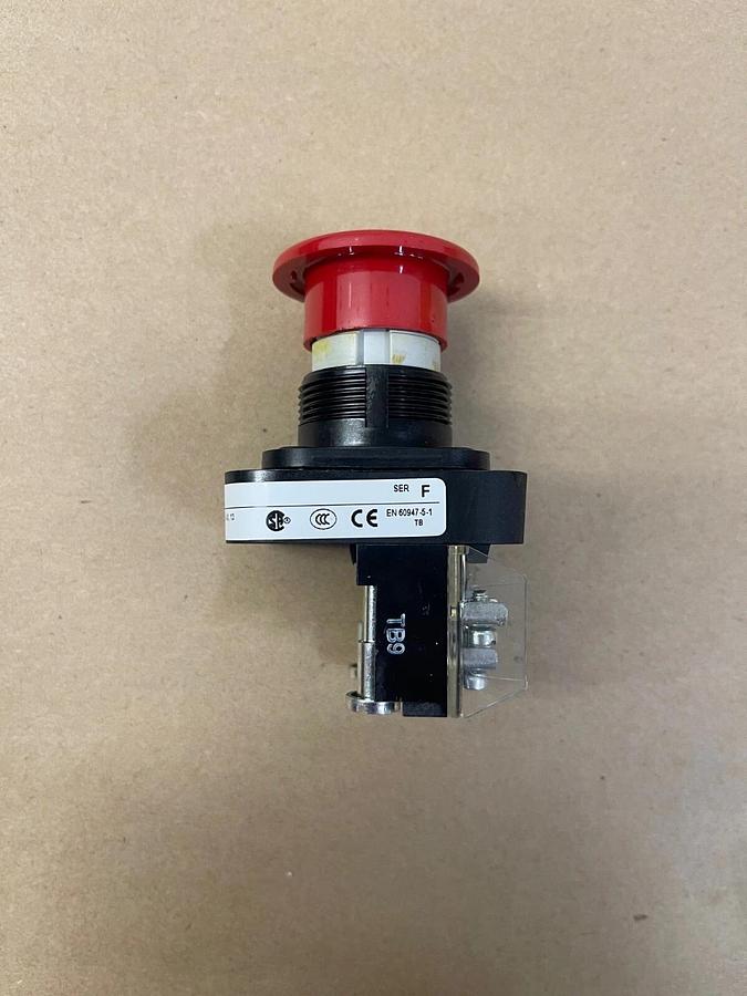 Used Allen-Bradley 800H-DR6A Push Button Unit Type 4, Series F, Mushroom Head Red Cap