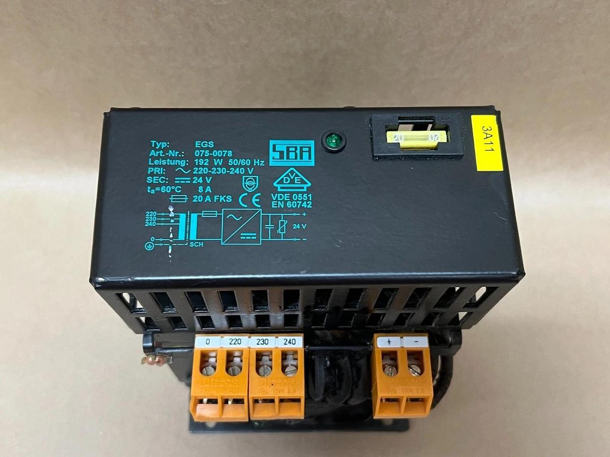 Used SBA EGS 075-0078 Power Supply Transformer