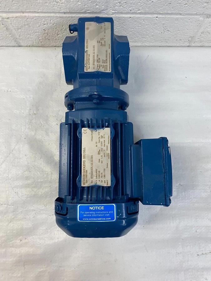 Used SEW-Eurodrive Inc. DRS71M4 3 Phase Motor A 2.80/1.62 HP .75/.75