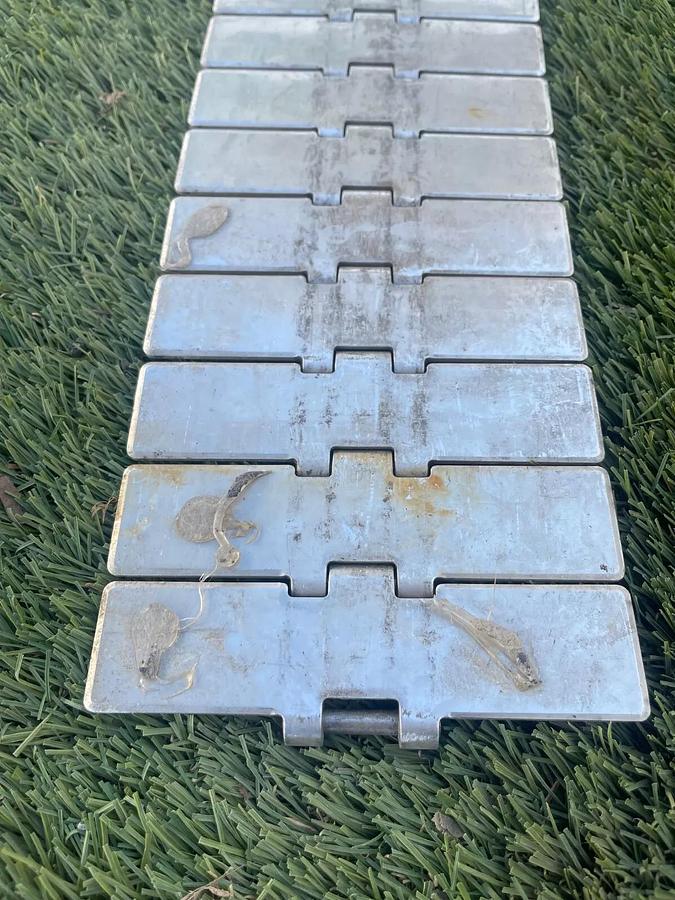 Used Rexnord SS815 BC 82 Tabletop Chain, Stainless Steel, 10’ Length, 6” Width