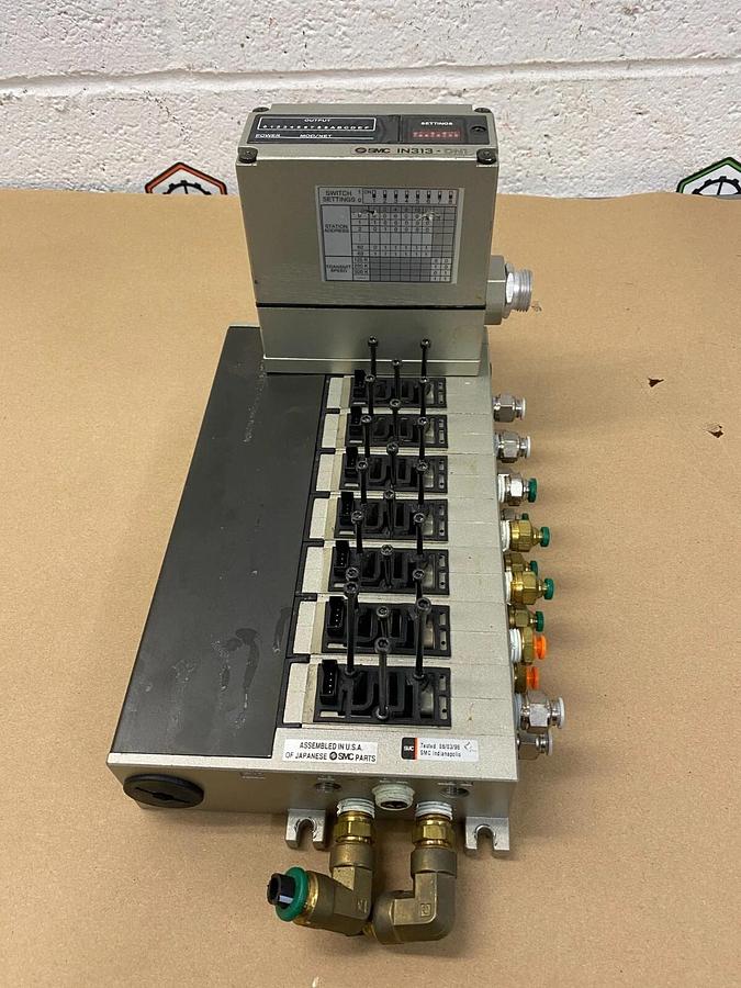 Used SMC IN313-DN1 Serial Interface Unit W/7 Valve Stations ( No Solenoid Valves)