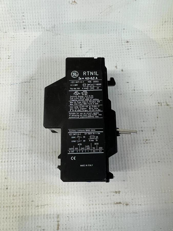 General Electric RTN1L Overload Relay