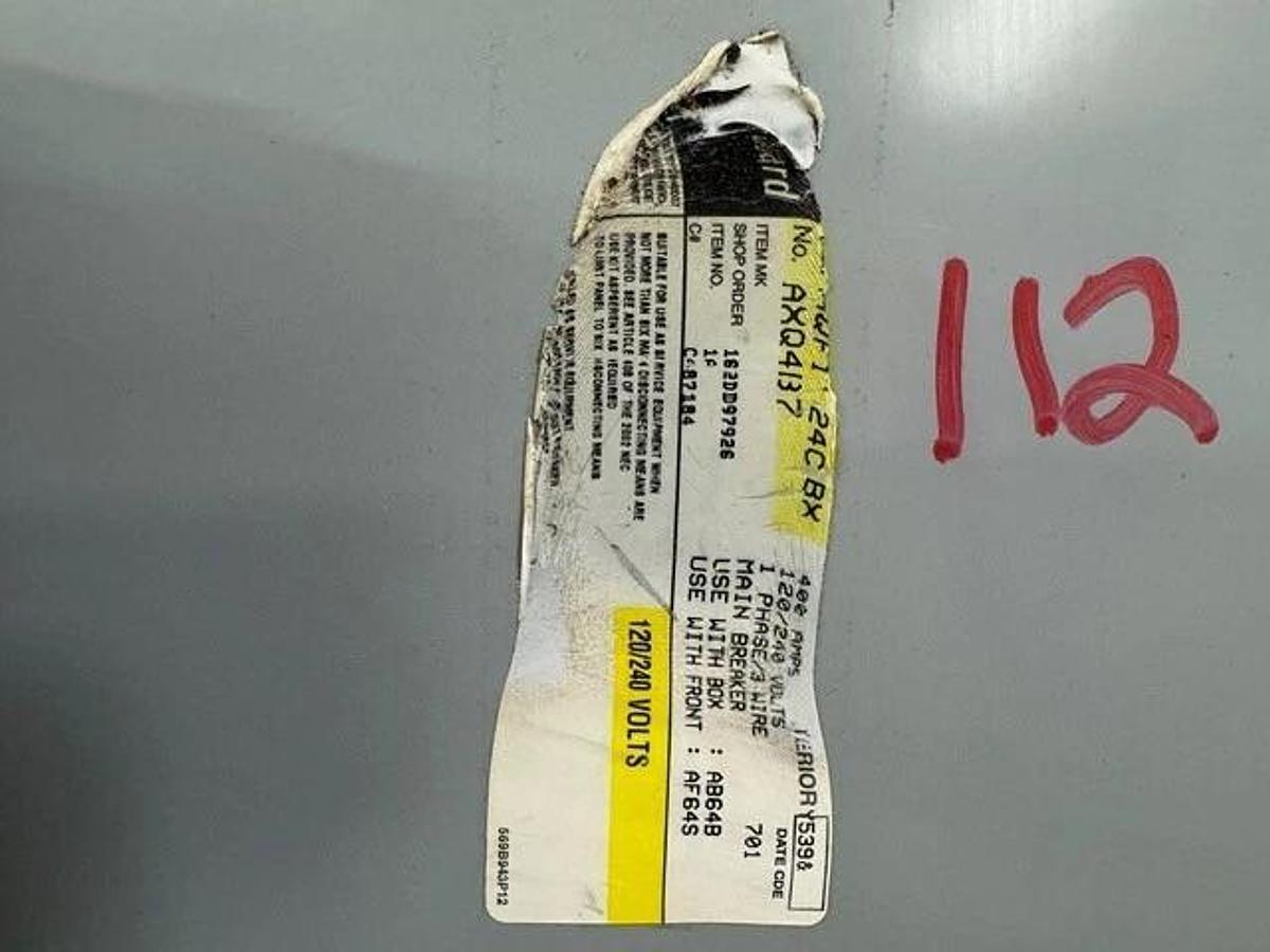 Used General Electric A-Series Panelboard AB643, GE TJD422400 400A Circuit Breaker