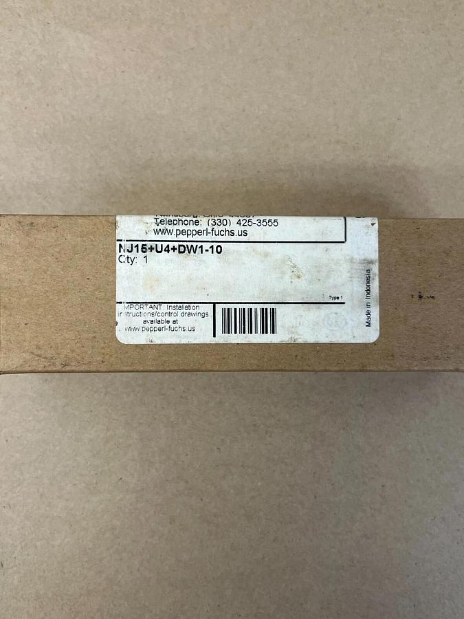 Used PepperL + Fuchs NJ15+U1+DW1-10 Proximity Switch