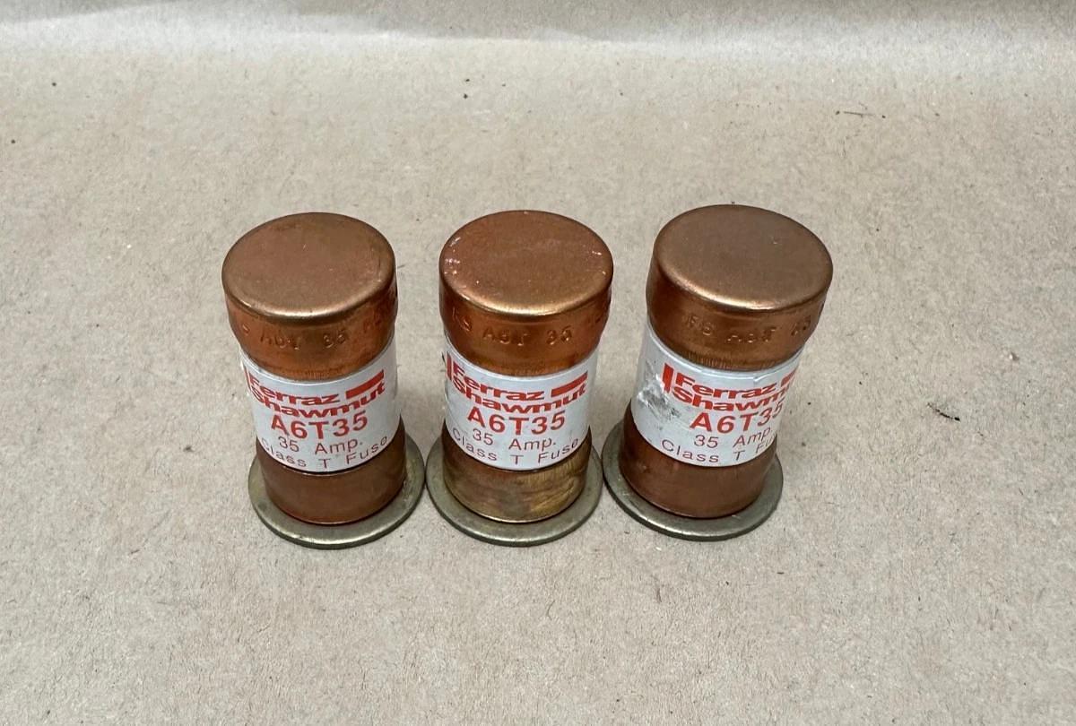 Used Ferraz Shawmut A6T35 Fuse - Lot of 3