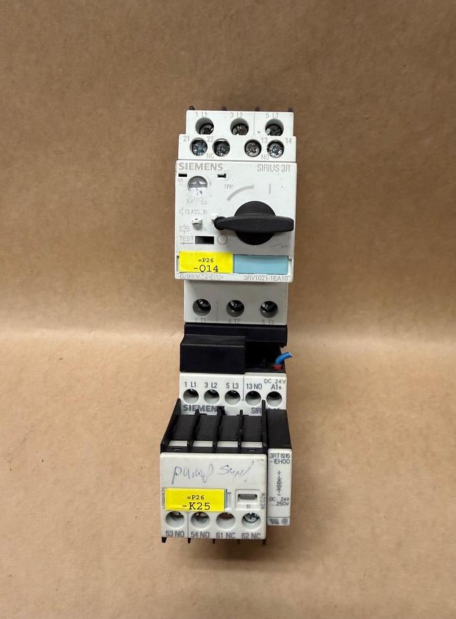 Used Siemens 3RV1021-1EA10 Circuit Breaker w/ 3RT1015-1BB41 Contactor
