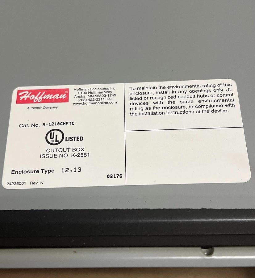 Hoffman A1210CHFTC CH Flange Through Collar Box