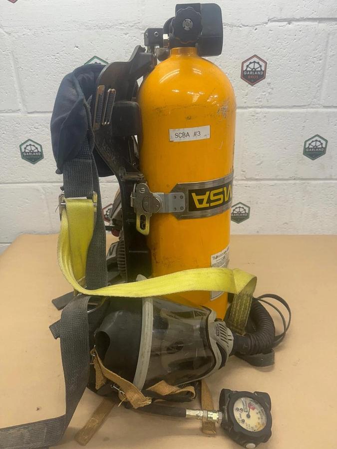 Used MSA Self Contained Breathing Apparatus, Mask & Tank Backpack