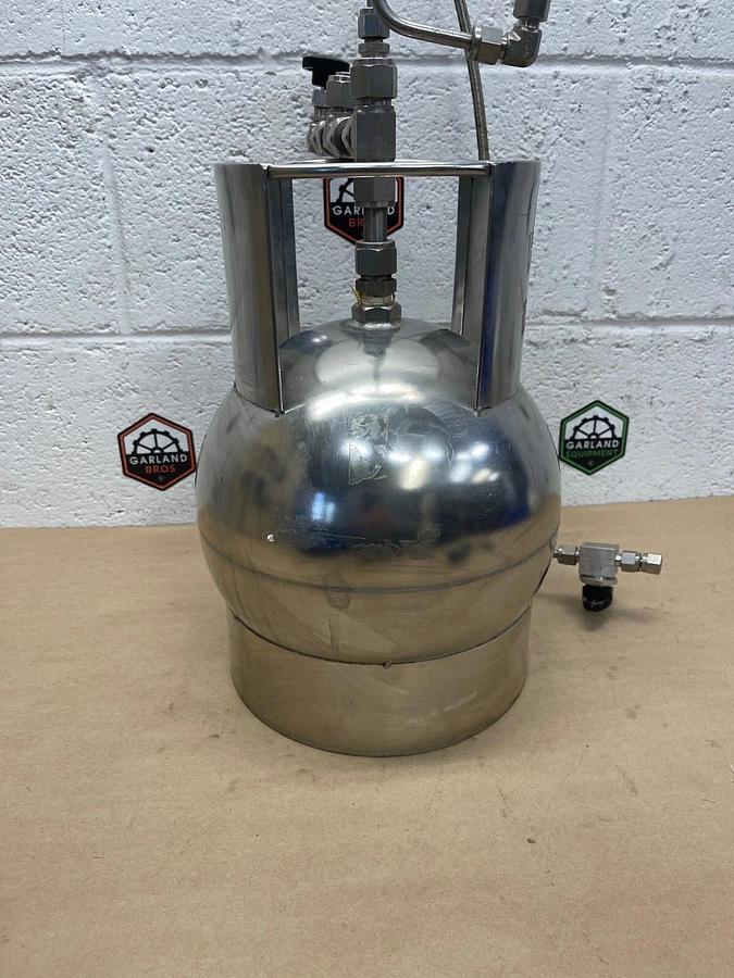 Used 6 Liter Stainless Steel Pressure Vessel with Swagelok Attachments