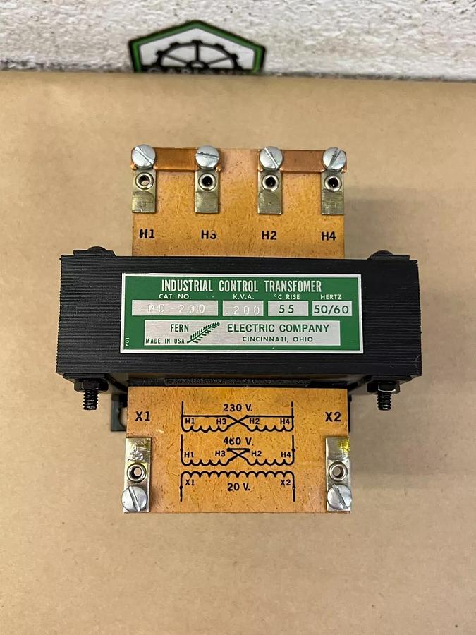 Used Fern Electric Co. BD-200 Industrial Control Transformer, 200 K.V.A.