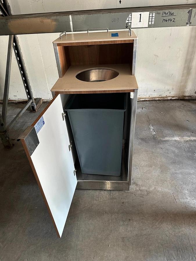 Used Custom Single Trash Rolling Cart