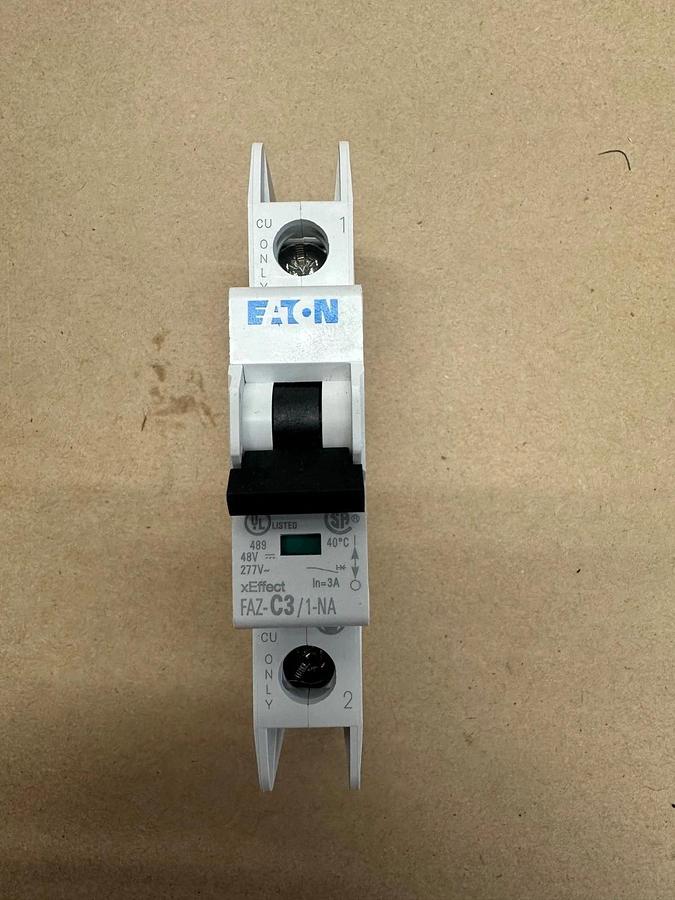 Used Eaton FAZ-C3/1-NA-SP Circuit Breaker 3A 1 Pole 277VAC