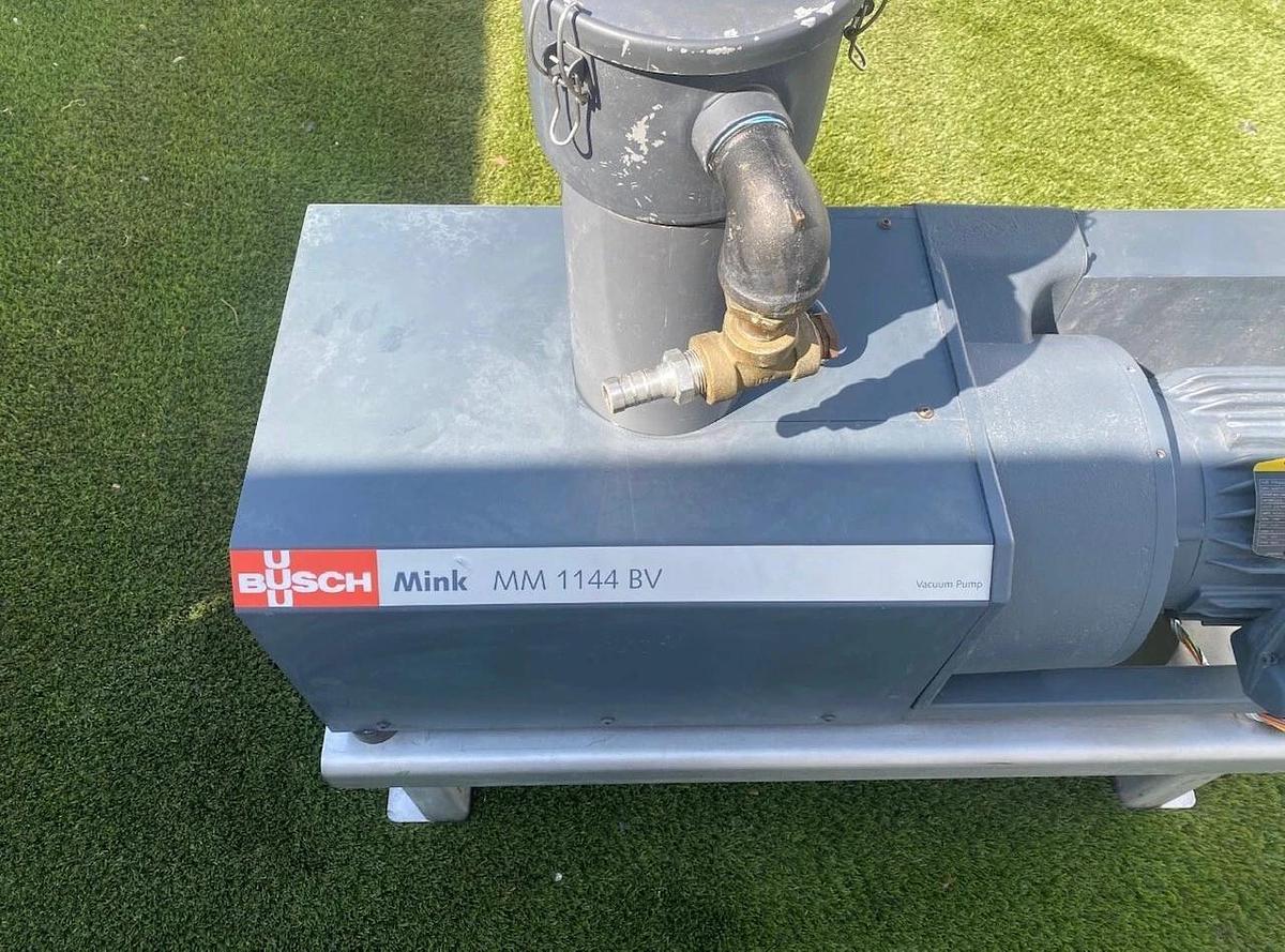 Used Busch Mink MM 1144 B V06 11XX Dry Claw Vacuum Pump, 3HP Baldor SuperE Motor