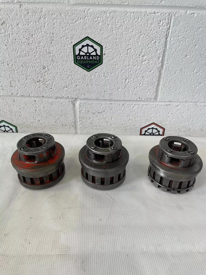 Used Ridgid Exposed Rachet Threader Set 17 Pieces, Ratchet Threader & Strap Wrench