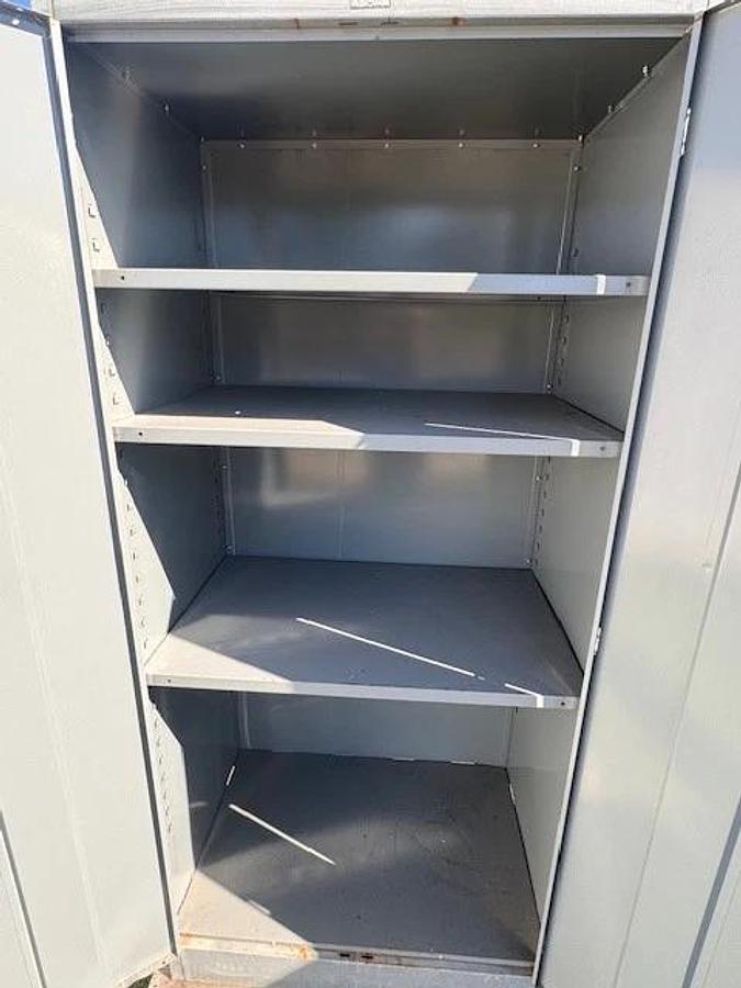 Used Hallowell 3-Shelf Storage Cabinet W:36” D:24” H:72” w/ Locking Handle, No Key
