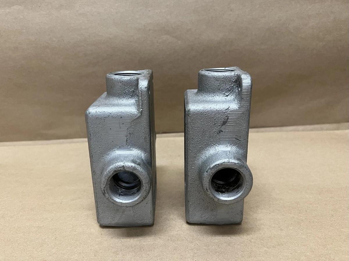 Used Crouse-Hinds 1/2 FST 1, 3/4 FST 2 Cast Device Box - Lot of 2