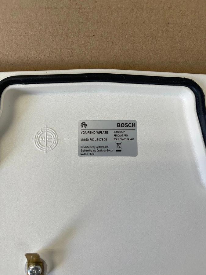 Bosch VGA-PEND-WPLATE Autodome Pendant Arm Wall Plate, 24 VAC