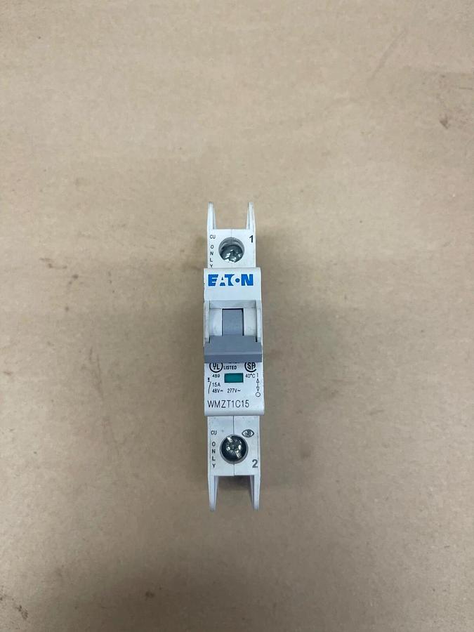 Used Eaton WMZT1C15 Circuit Breaker, 15 A, 1 Pole Unit, 50/60 Hz, 277 V