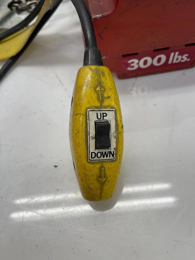 Used Dayton 4Z358 Electric Chain Hoist 300 Lbs 10' Lift 115V 1Ph 60 Hz 1/6Hp 3A 16FPM