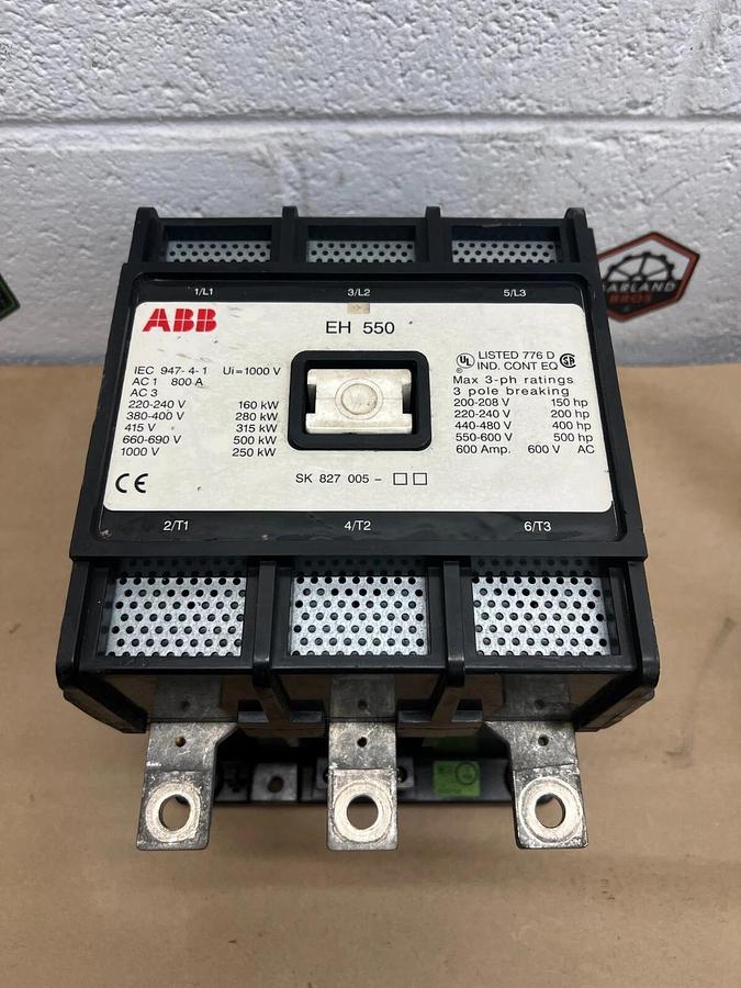 Used ABB EH 550 3PH, 3P, 600A Contactor