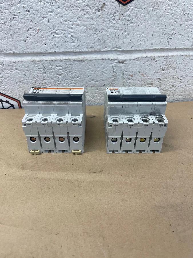 Used Merlin Gerin C60N, Multi 9, 20A-Type D, 480 VAC Circuit Breaker - Lot of 2