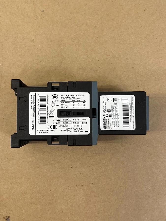 Used Siemens 3RT2018-1BB44-3MA0 Sirius Contactor