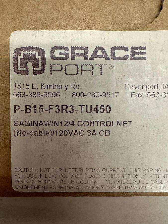 Used Grace Port P-B15-F3R3-TU450 Ethernet Panel Interface Connector *NEW*