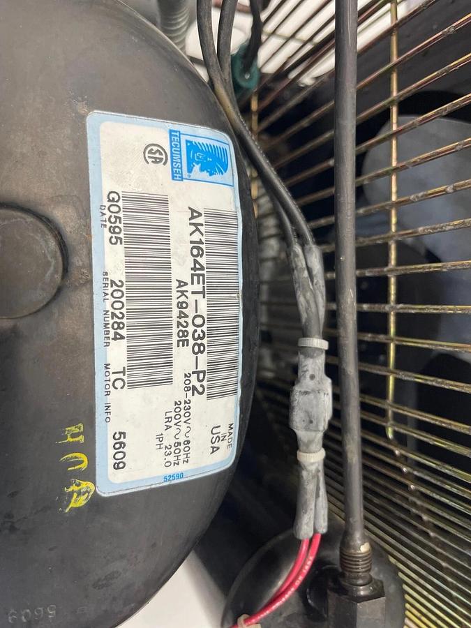 Used Tecumseh AK164ET-038-P2 Reciprocating Condenser Unit, MOD AK9433EC, 230/208V