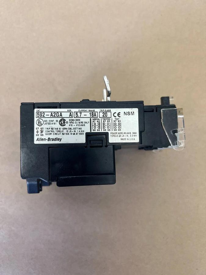 Used Allen Bradley 592-A2GA Ser A Thermal Overload Relay