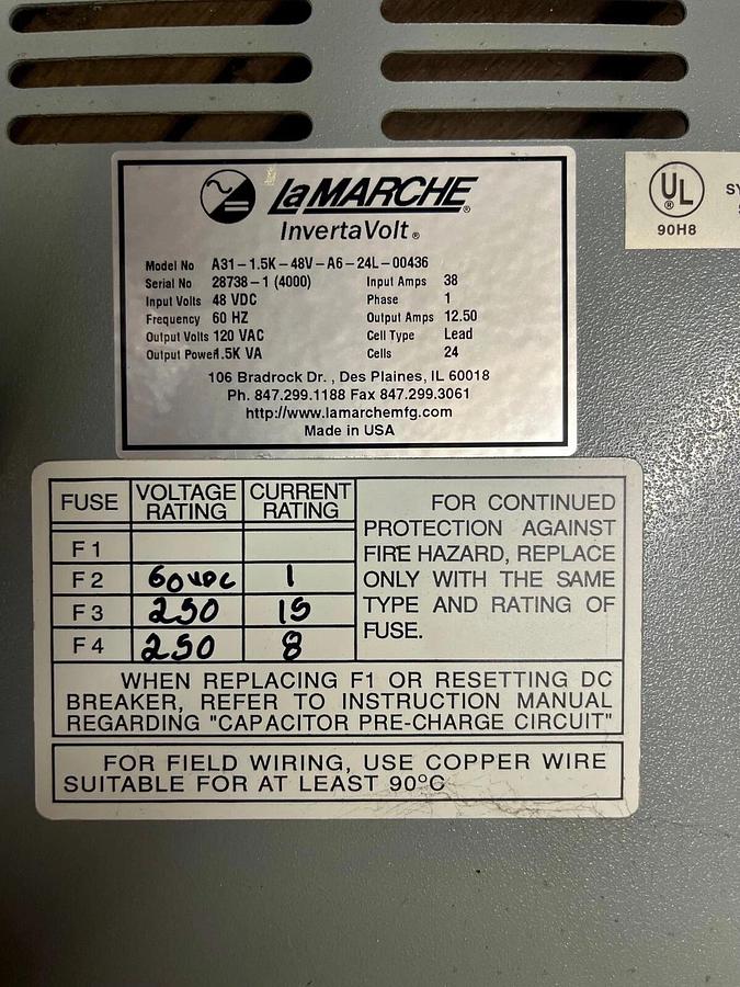 LaMarche - A31-1-5K-48V-A6-24L-00436 - Inverter