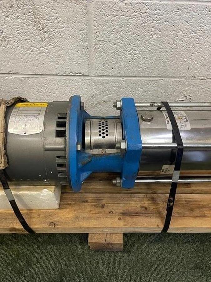 Used Goulds Pump 3SVA1K2GO SS Vertical Multi-Stage Pump w/ Baldor 7.5HP 3450RPM Motor
