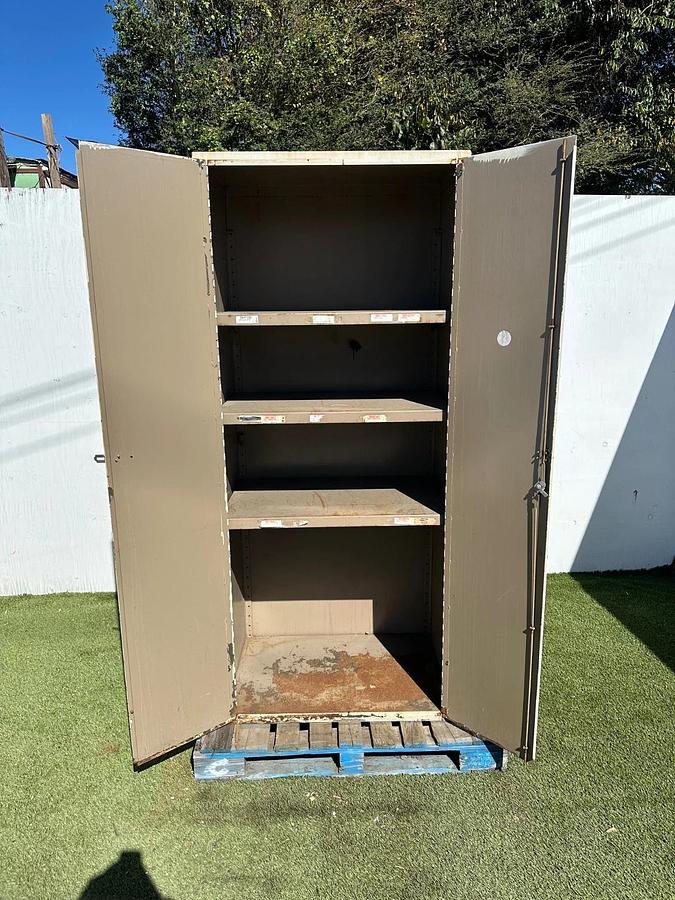 Used Industrial Storage Cabinet 2 Door, 3 Shelf Cabinet W: 36”, D: 23”, H: 80”
