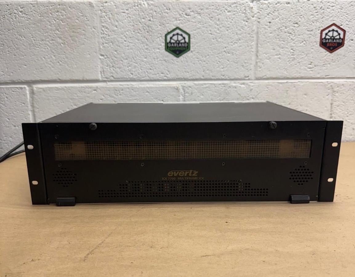 Used Evertz MicroSystems 7700FR-C Multiframe Chassis, 15 Card Slots, 300VA 50/60Hz