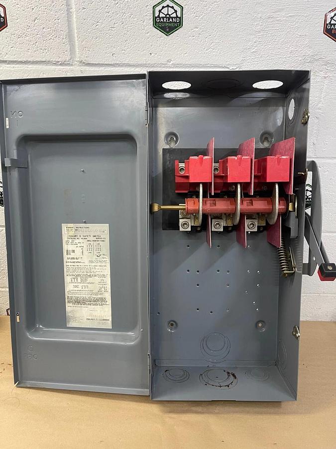 Used Square D HU364 Heavy Duty Safety Switch Ser E1 200A 600V Singl Throw Not Fusibl